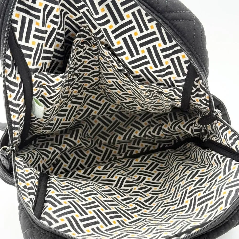 Vera Bradley Black Quilted Medium Sized Backpack